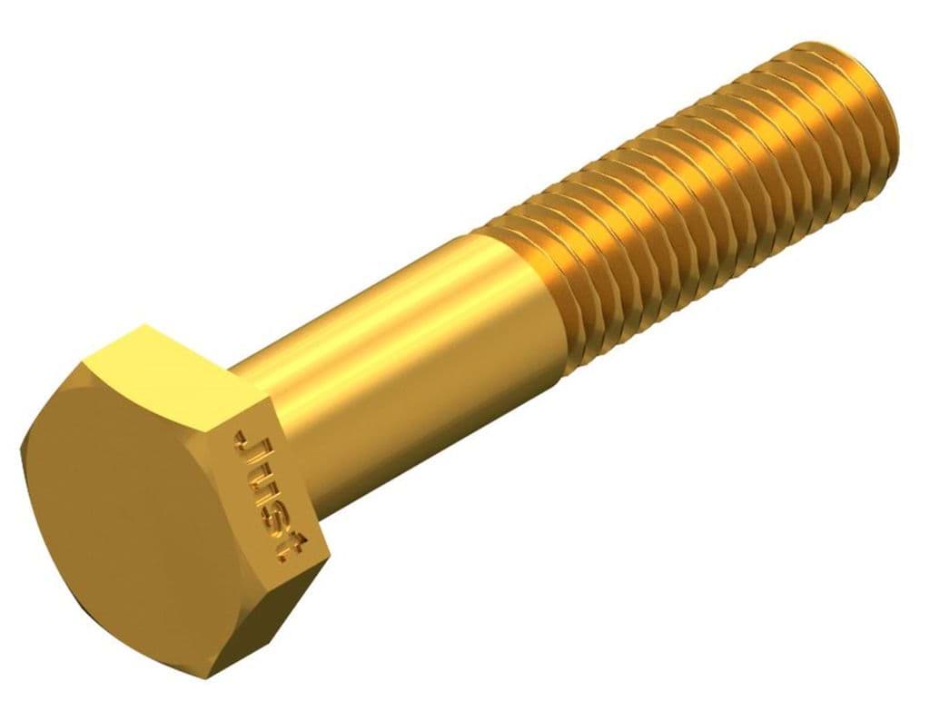 Bild von DIN 931 Messing M 8x40 (blank) Sechskantschrauben mit Schaft - Pkg. (100)