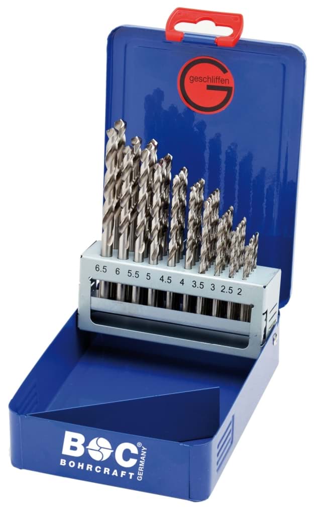 Bild von Bohrcraft - (Metallbohrer) HSS-G DIN 338 geschliffen Typ N in Industriekassette 36-tlg. 2,0 - 6,5 x 0,5 mm stg. / MG 36
