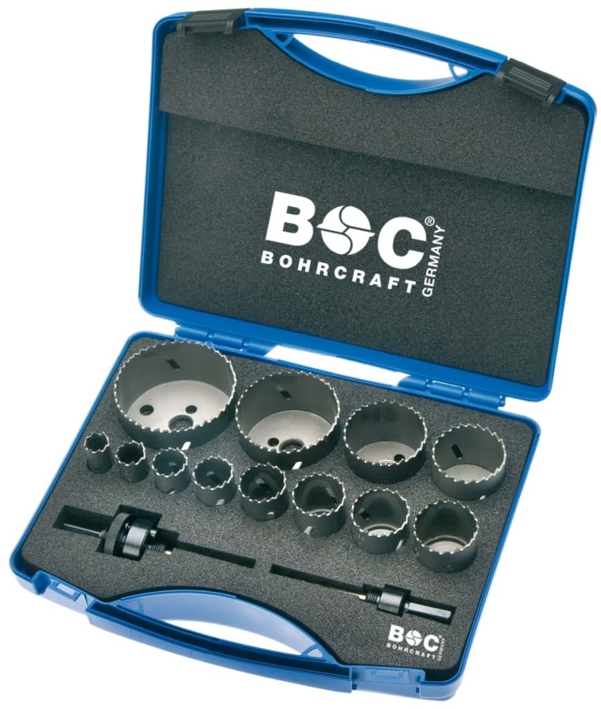 Bild von HSS-Bimetall Lochsägen in Kunststoffkoffer RLS 12 14-tlg. 16 - 76 mm + Adapter AS 11 und AS 33