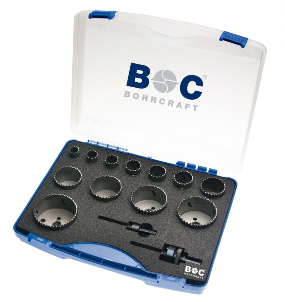 Bild von HSS-Bimetall Lochsägen in Kunststoffkoffer 14 tlg. 19 - 76 mm + AS 11 + AS 33 RLS14 ALLROUND