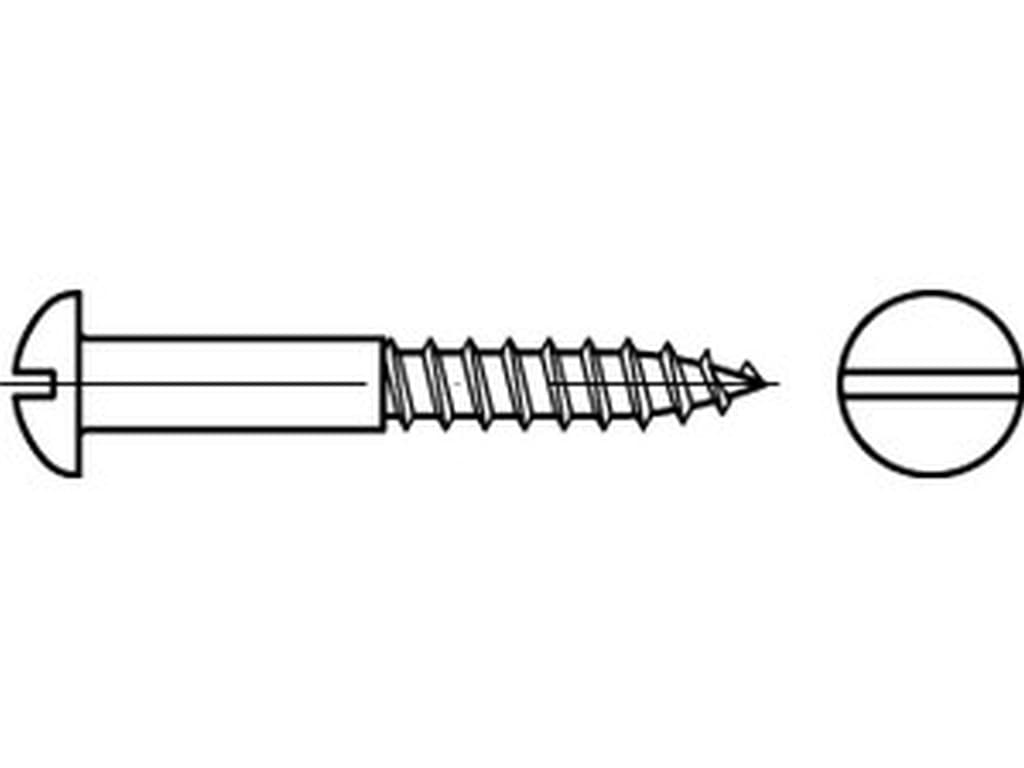 Bild von DIN 96 Messing 4x30 (galv. vernickelt) Holzschr., halbrund - Pkg. (200)