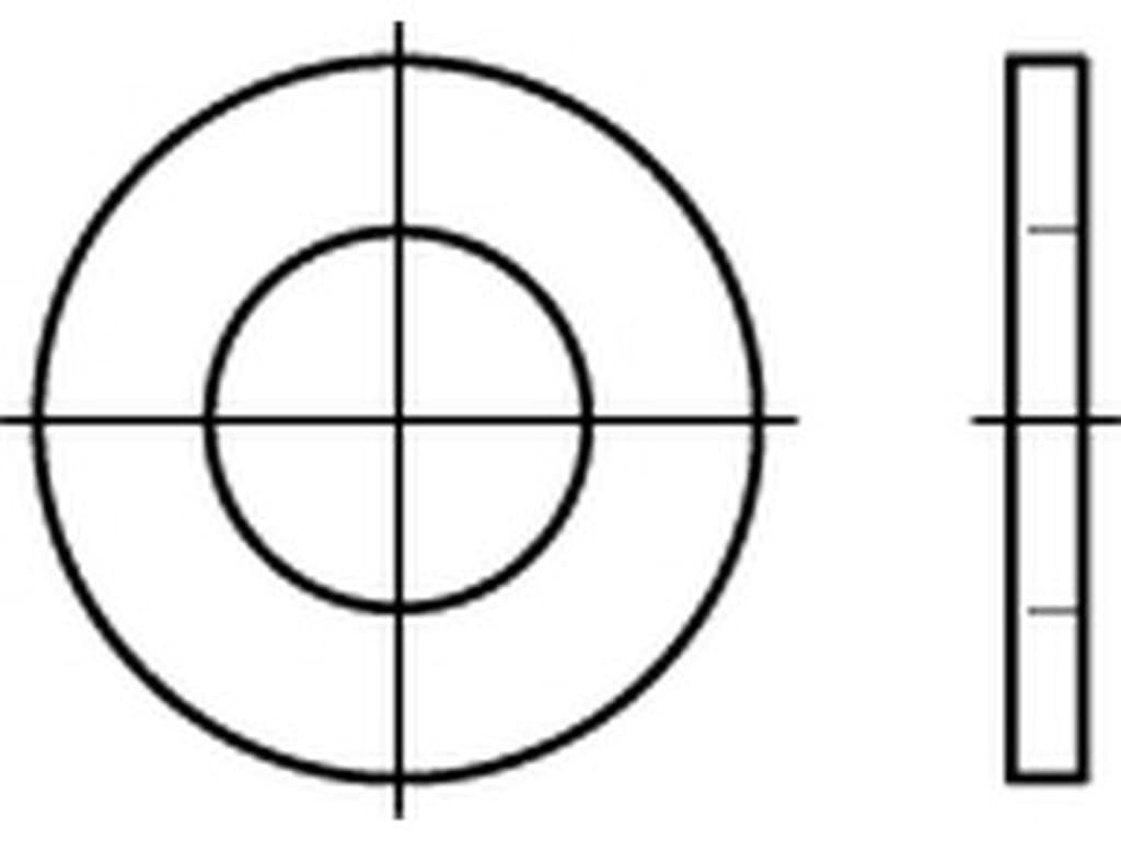 Bild von DIN 126 Stahl 5,5 (galv. verzinkt) Unterlegscheiben (gestanzt), ohne Fase, PK C - Pkg. (1000)