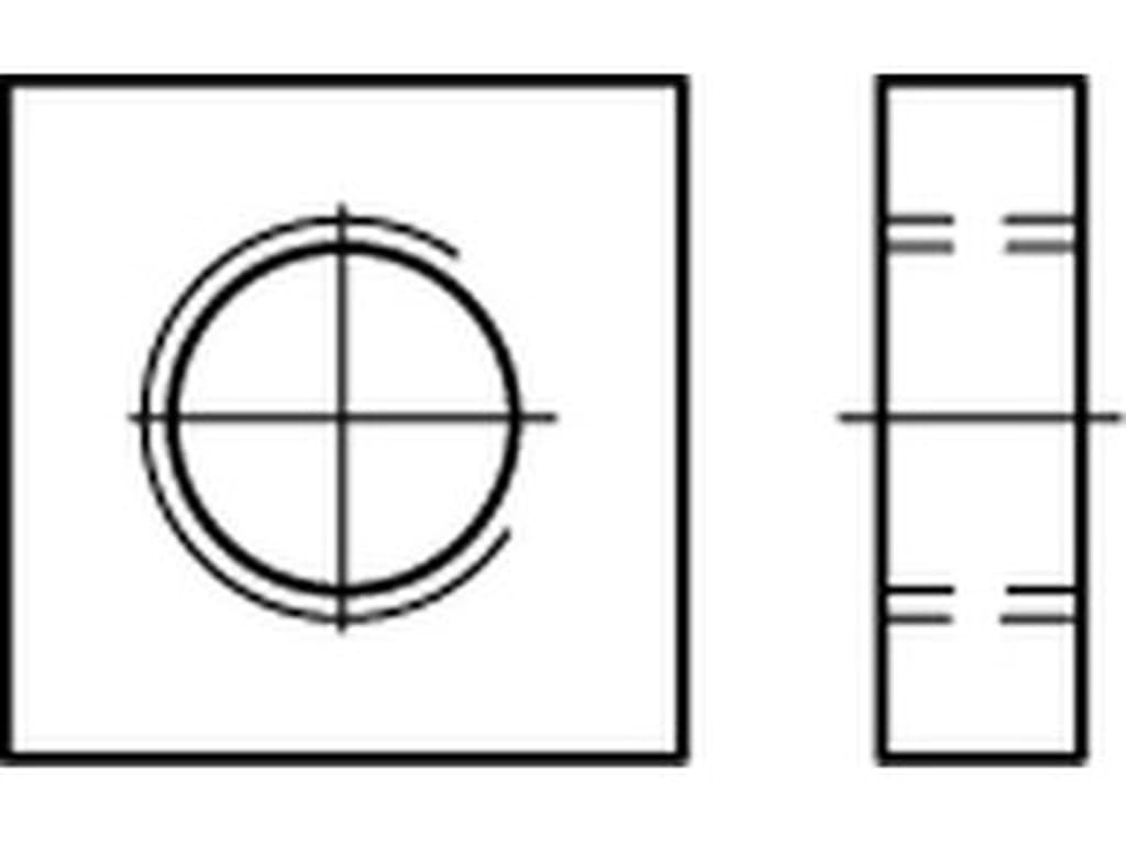 Bild von DIN 562 04 M 2 (blank) 4-kt Muttern, niedrige Form - Pkg. (100)