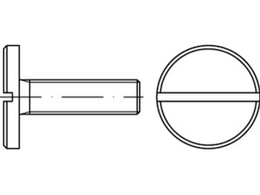 Bild von DIN 921 4.85.8 M 3x10 (galv. verzinkt) Flachkopfschr. mit Schl., großer Kopf - Pkg. (100)