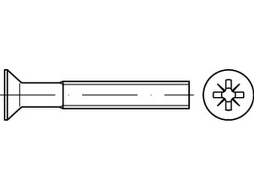 Bild von DIN 965 A2 M 2,5x5 -Z (rostfrei) Senkschr. mit KreuzSchl. - Pkg. (1000)
