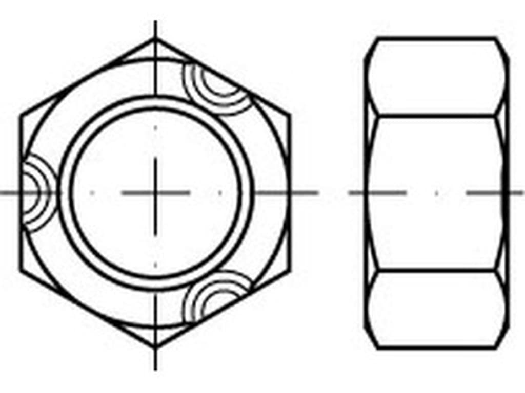 Bild von DIN 980 A4 V M 3 DIN 934 mit 3P.-Quets. (rostfrei) 6-kt Sicherungsmutter, Ganzm. - Pkg. (1000)