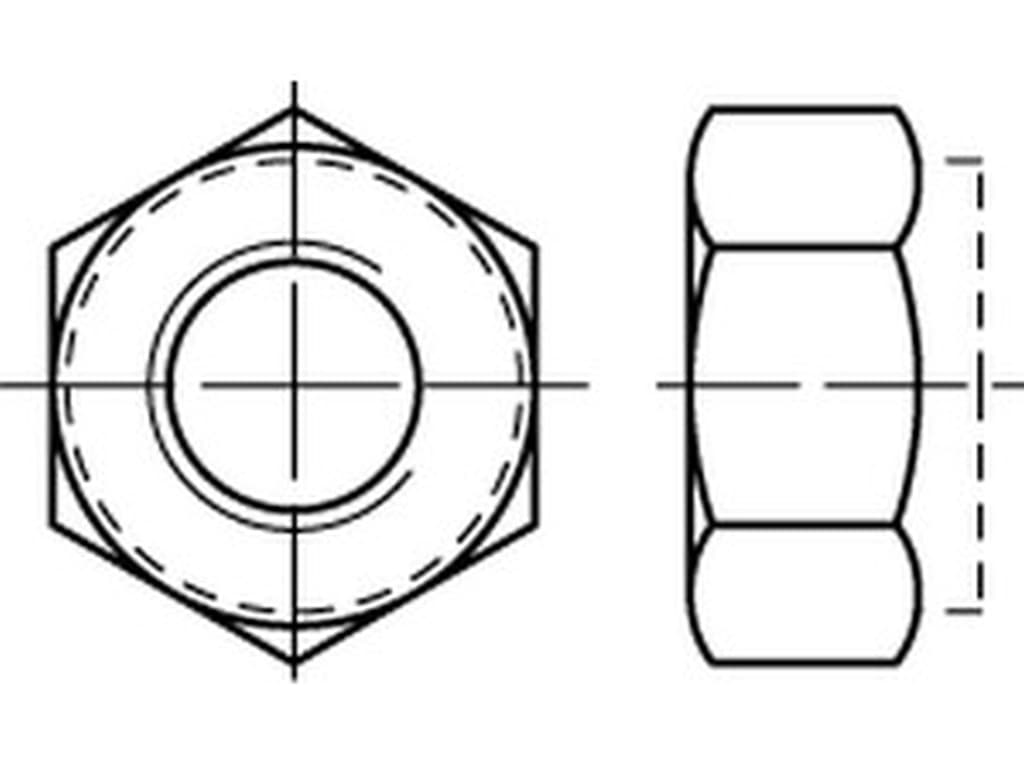 Bild von DIN 982 10 M 10x1 (galv. verzinkt) 6-kt Sicherungsmutter, hohe Form, nichtm.Einsatz - Pkg. (100)