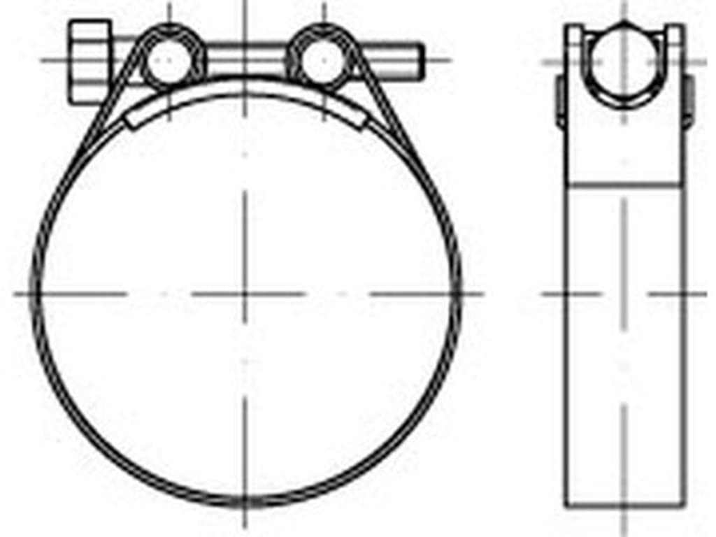 Bild von DIN 3017 - Schlauchschelle - Stahl - Spannbereich: 73-79 / 25 mm - C (Rundbolzen) - Pkg. (25)