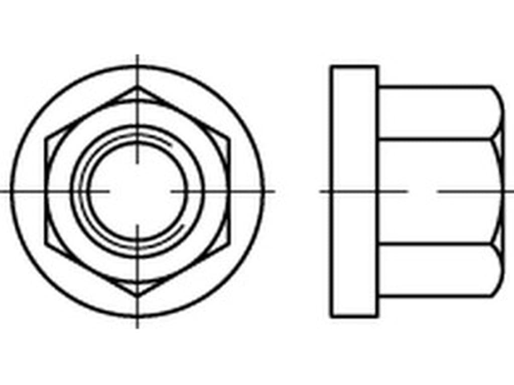 Bild von DIN 6331 A4 M 8 SW 13 (rostfrei) 6-kt Muttern mit Bund, Höhe 1,5 d - Pkg. (10)