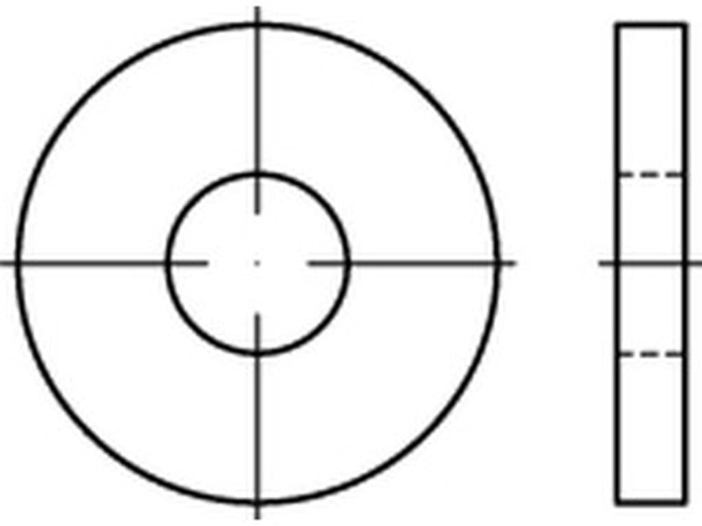 Bild von DIN 6340 Stahl 6,4 vergütet (blank) Scheiben, gehärtet - Pkg. (100)