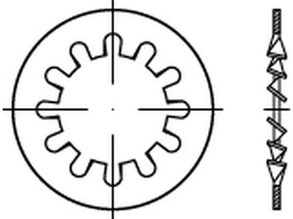 Bild von DIN 6797 Federstahl I 3,2 (galv. verzinkt) Zahnscheiben - Pkg. (5000)