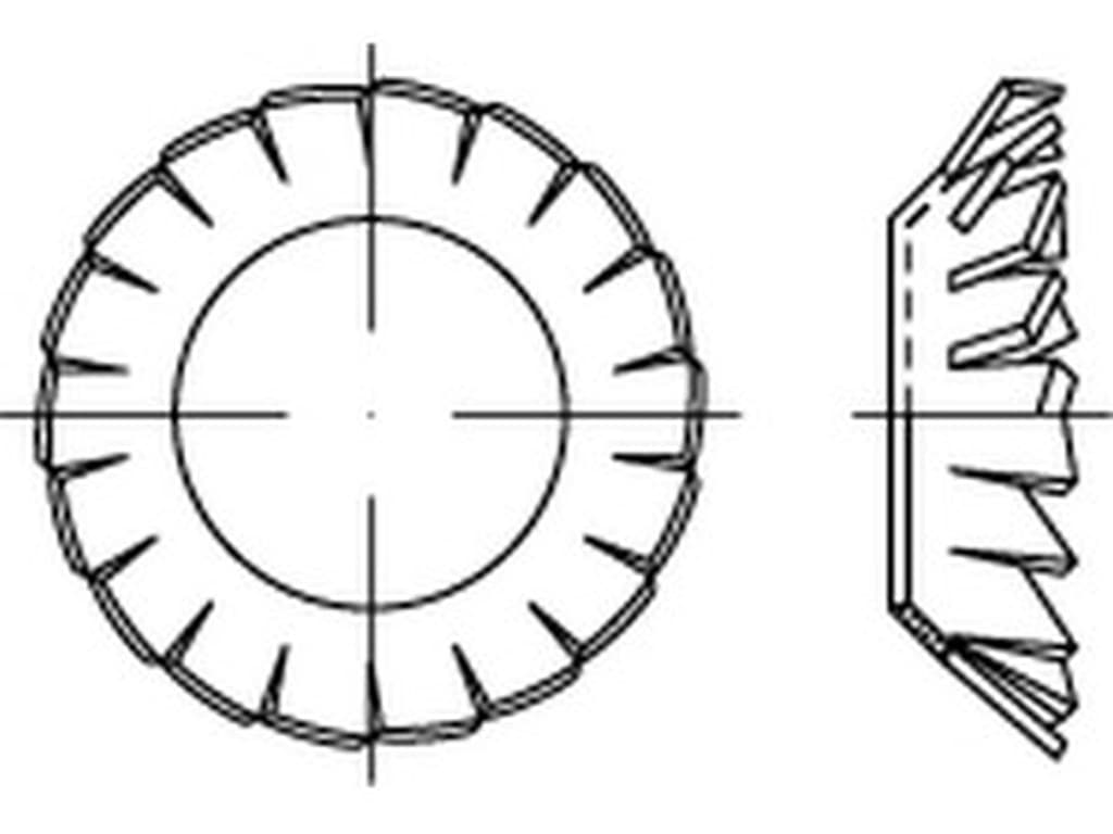 Bild von DIN 6798 Federstahl V 3,2 (galv. verzinkt) Fächerscheiben - Pkg. (5000)