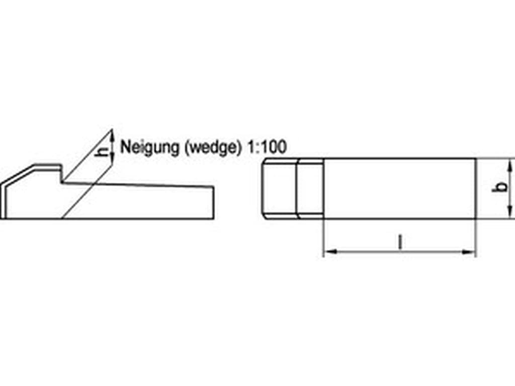 Bild von DIN 6887 C45K 14x9x100 (blank) Nasenkeile - Pkg. (10)