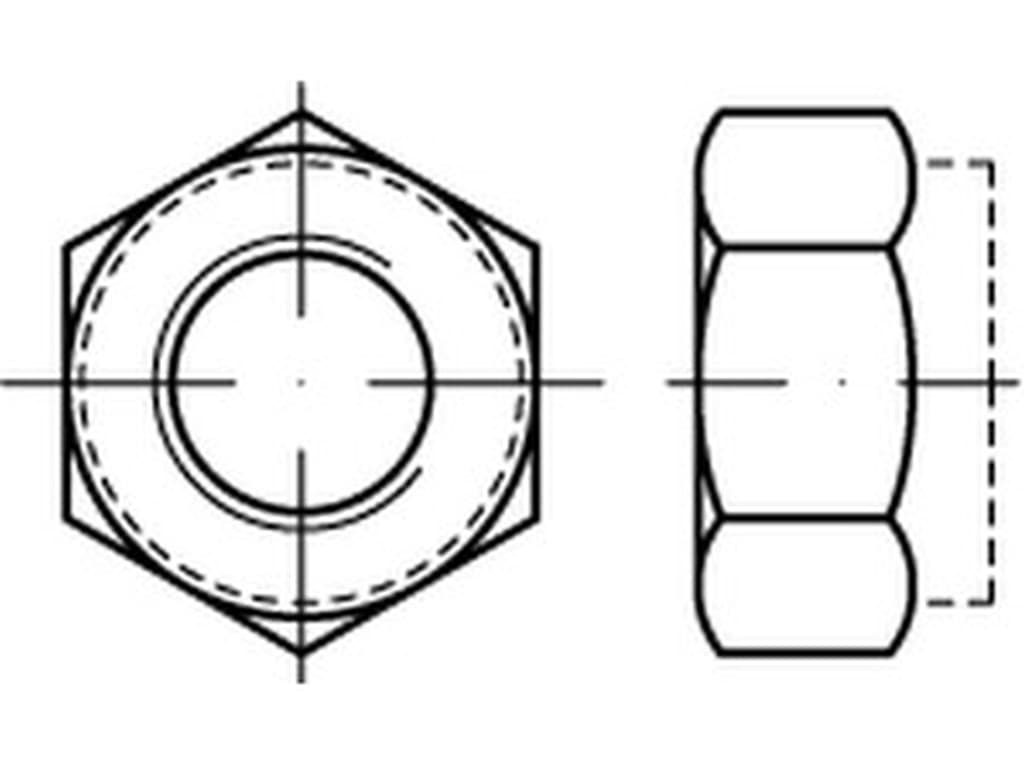 Bild von DIN 6925 10 M 8 (Zinklam.+ Gleitm. flZnnc-480h) 6-kt Muttern mit Klemmteil, Ganzm. - Pkg. (500)