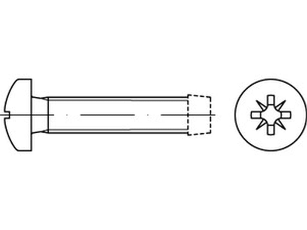 Bild von DIN 7500 Stahl geh. M 2,5x4 -Z (galv. verzinkt) Gew.furch. Schr. für metr. Gew. - Pkg. (1000)