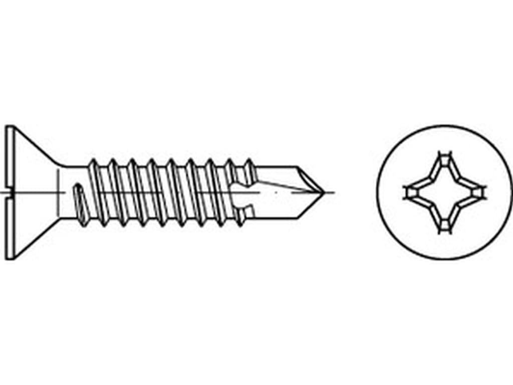Bild von DIN 7504 Stahl P 6,3x45 -H , SEKO (galv. verzinkt) Bohrschrauben - mit Bohrsp. - Pkg. (250)