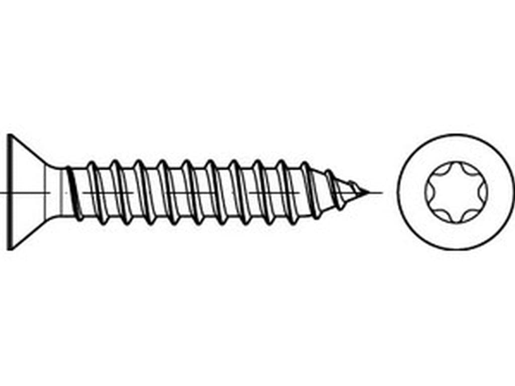 Bild von DIN 7982 Stahl 4,8x22 -C-T25 (galv. verzinkt) Senkkopf-Blechschr. mit KreuzSchl. - Pkg. (500)