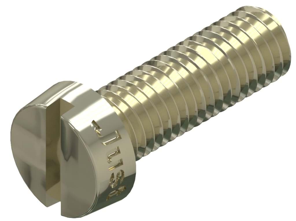 Bild von DIN 84 Messing M 2,5x6 (galv. vernickelt) Zylinderschr. mit Schl. - Pkg. (200)