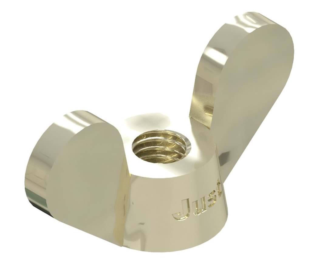 Bild von DIN 315 Messing M 6 vernickelt gal Ni (galv. vernickelt) Flügelmuttern - Pkg. (100)