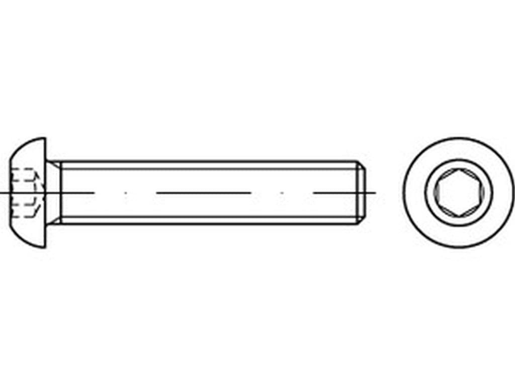 Bild von ISO 7380-1 (Edelstahl A4) M 2x3 (ohne Flansch) (Edelstahl A2) M 4x35 (Vollgewinde-ISR) Flachkopf-Linsenkopfschrauben -ISR- Pkg. (1000)