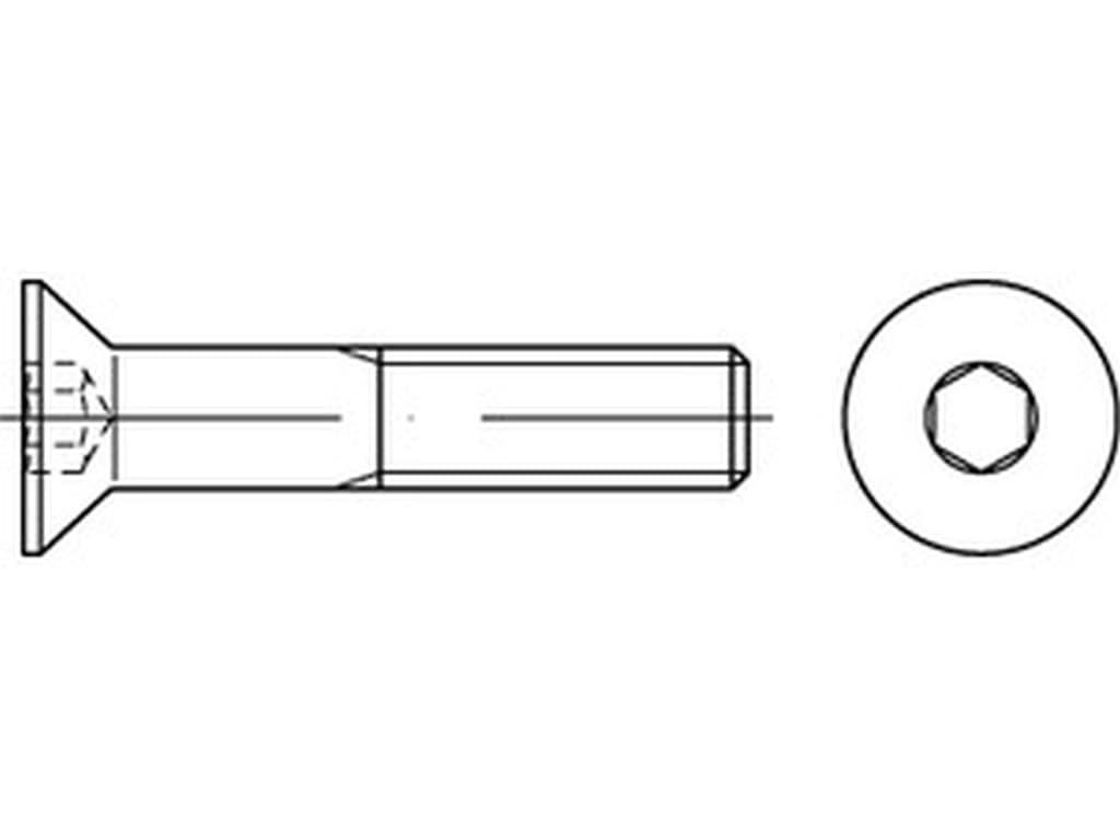 Bild von ISO 10642 (Edelstahl A2) M 2x3 (rostfrei) Senkschrauben mit ISR = Innensechsrund T (Senkkopf) - Pkg. (1000)