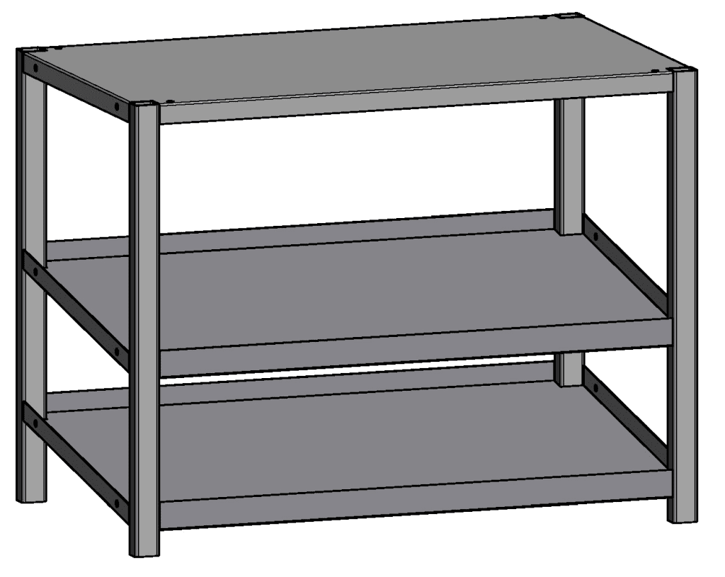 Bild von JURA-MODUL - Abschlussmodul - Abschlussmodul mit zwei Universalfachböden, schräg