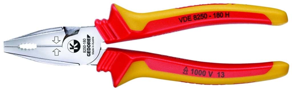 Bild für Kategorie Gedore - VDE-Kraft-Kombinationszange mit Hüllenisolierung 160 mm (VPE=1 Stück)