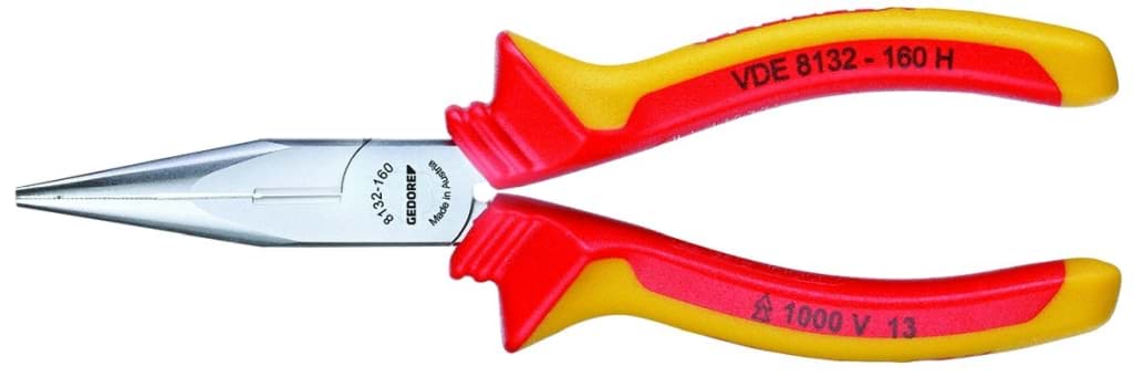 Bild für Kategorie Gedore - VDE-Flachrundzange mit Hüllenisolierung 160 mm (VPE=1 Stück)