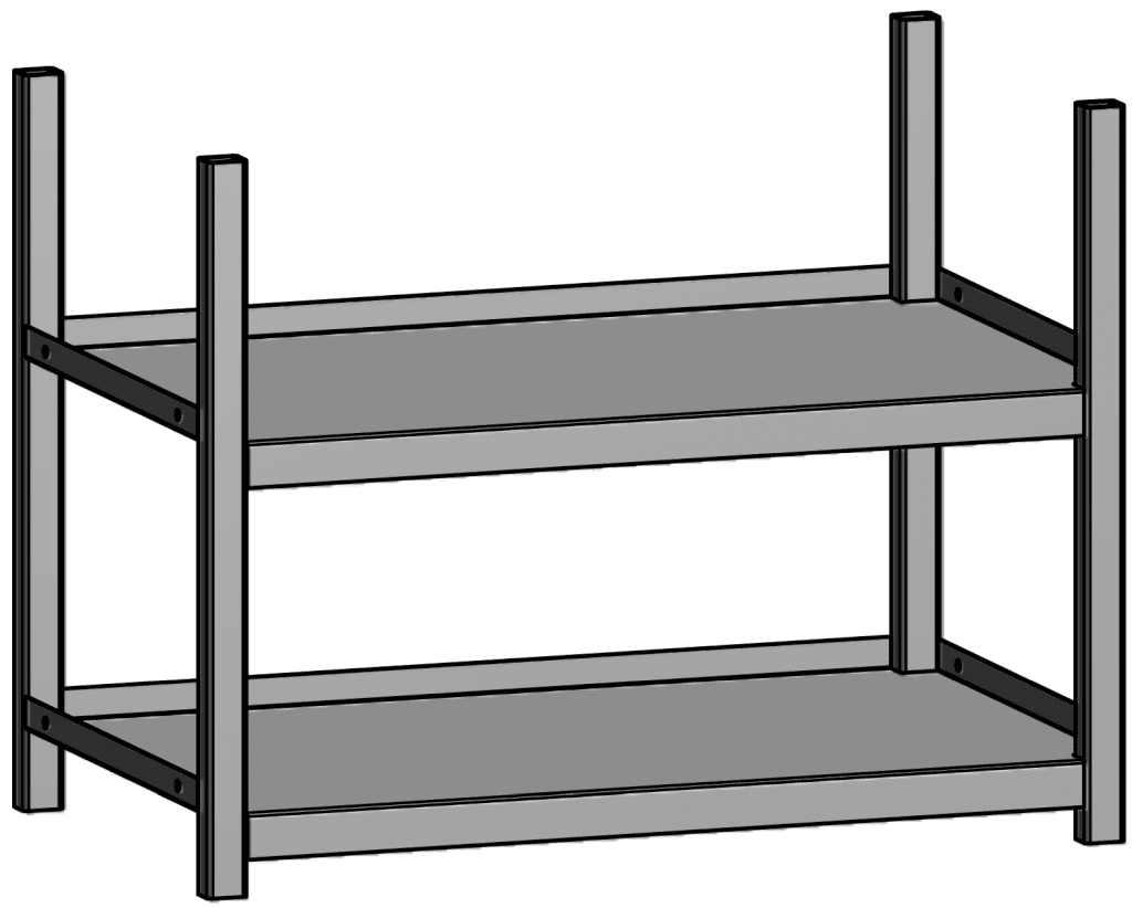 Bild von JURA-MODUL - Mittelteil - Universalmodul mit zwei Fachböden