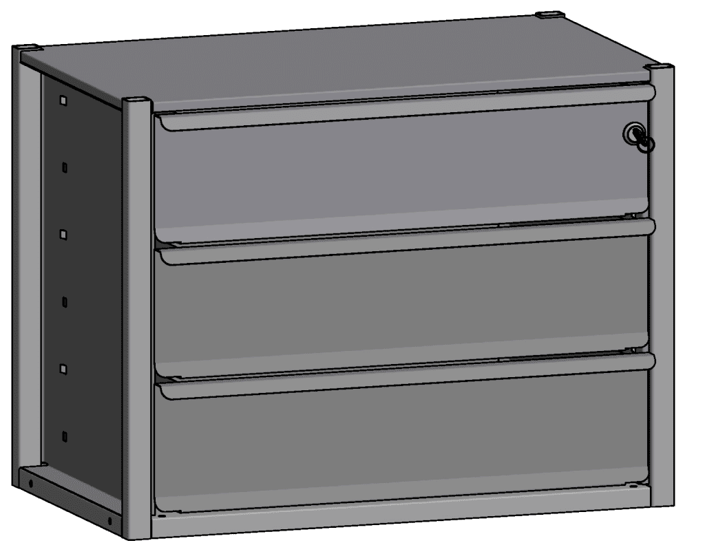 Bild von JURA-MODUL - Mittelteil - Schubladenmodul 3 fach, abschließbar