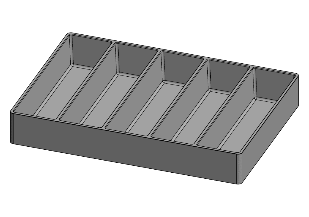 Bild von JURA-MODUL - Zubehör - Kunststoffeinlage 5 fach, gesägte Ausführung#