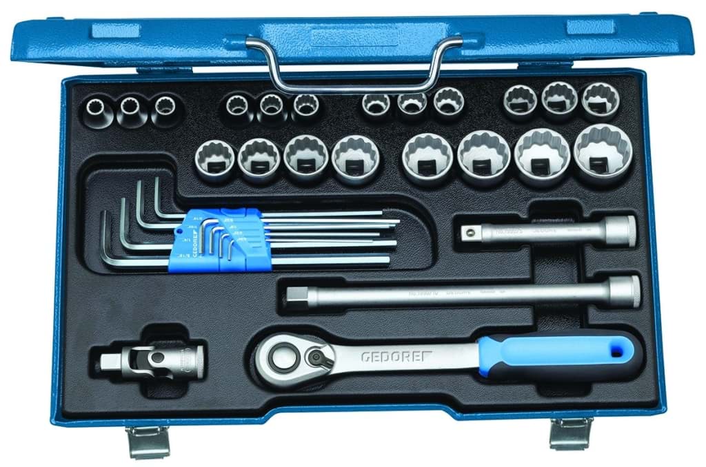 Bild für Kategorie Gedore - Steckschlüssel-Satz 1/2'' 31-tlg UD 5/16-1.1/4'' - Ratschenkasten - Nusskasten (VPE=1 Stück)