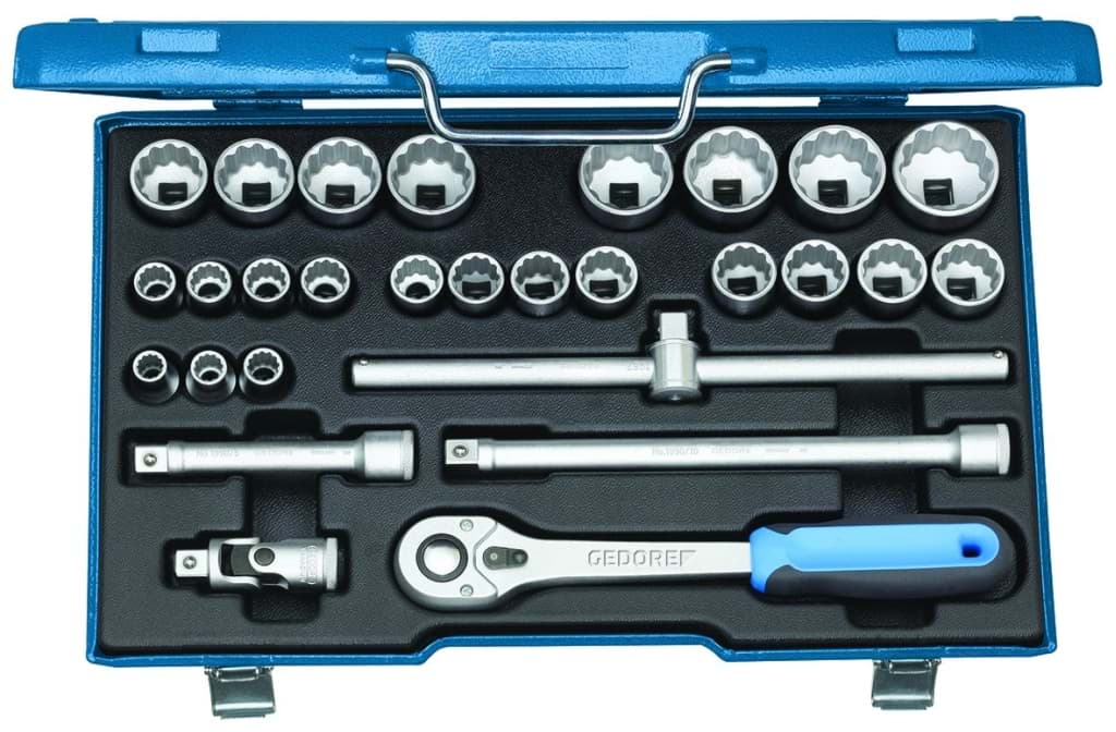 Bild für Kategorie Gedore - Steckschlüssel-Satz 1/2'' 28-tlg UD 10-36 mm - Ratschenkasten - Nusskasten (VPE=1 Stück)