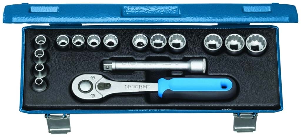Bild von Gedore - Steckschlüssel-Satz 3/8'' 16-tlg UD 6-19 mm - Ratschenkasten - Nusskasten