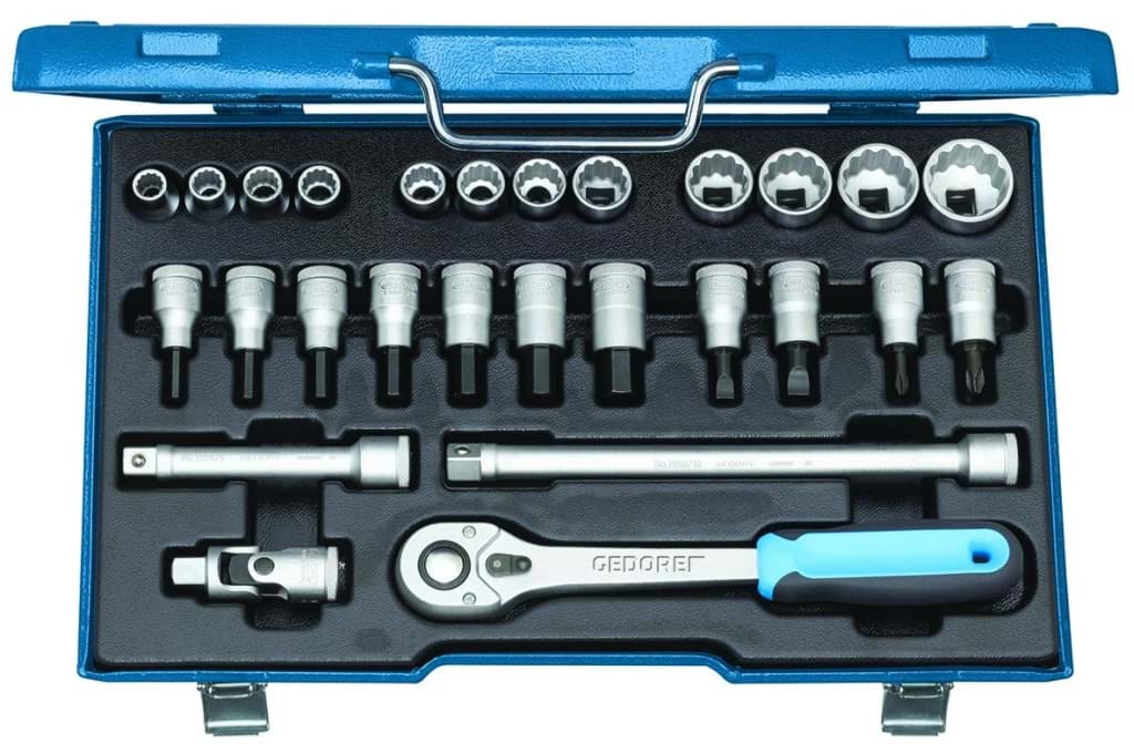 Bild für Kategorie Gedore - Steckschlüssel-Satz 1/2'' 27-tlg UD 10-30 mm - Ratschenkasten - Nusskasten (VPE=1 Stück)