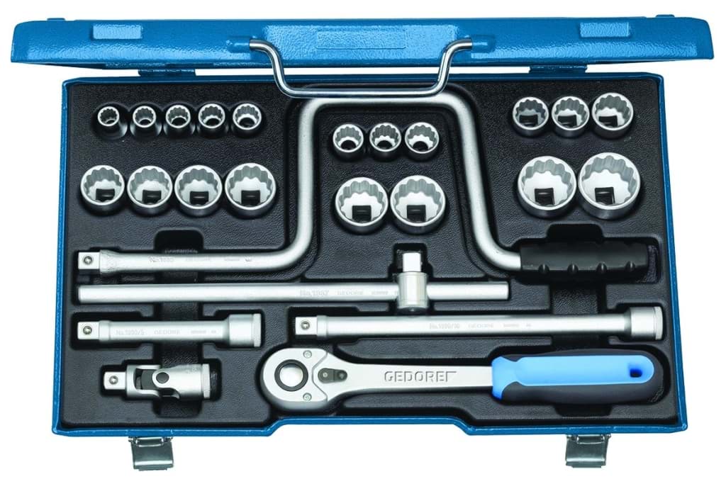 Bild für Kategorie Gedore - Steckschlüssel-Satz 1/2'' 25-tlg UD 10-32 mm - Ratschenkasten - Nusskasten (VPE=1 Stück)