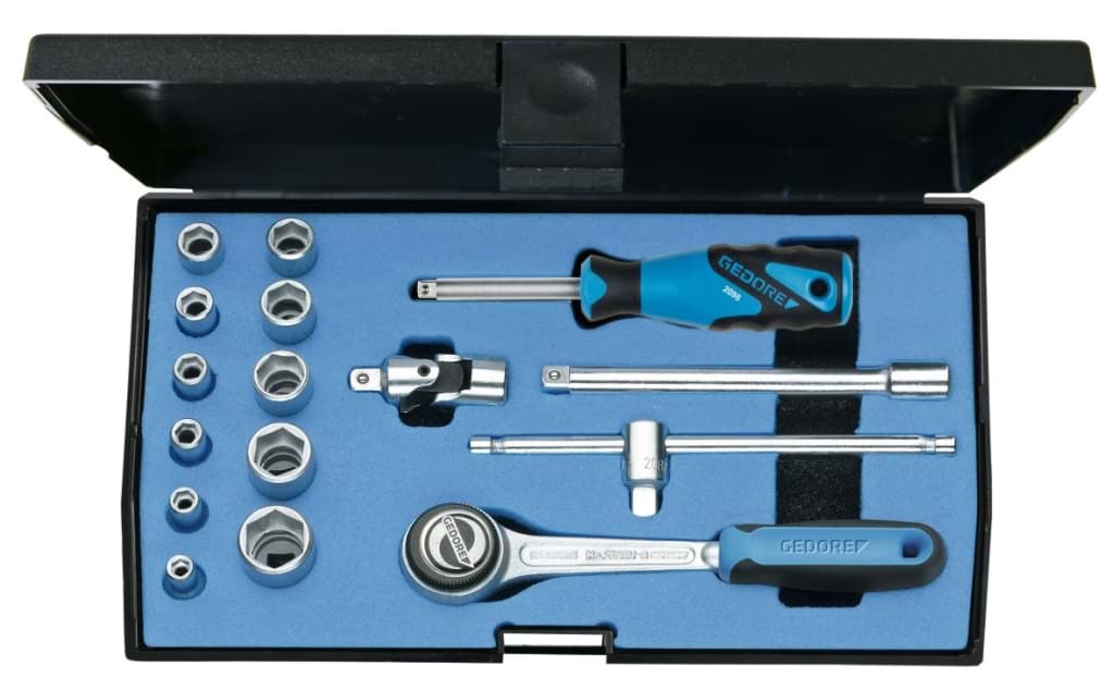 Bild für Kategorie Gedore - Steckschlüssel-Satz 1/4'' 16-tlg 6-kant 4-13 mm - Ratschenkasten - Nusskasten (VPE=1 Stück)
