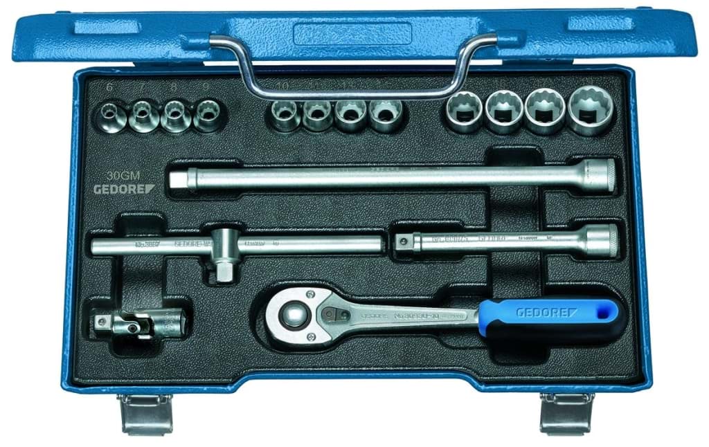 Bild für Kategorie Gedore - Steckschlüssel-Satz 3/8'' 17-tlg UD-Profil 6-19 mm - Ratschenkasten - Nusskasten (VPE=1 Stück)