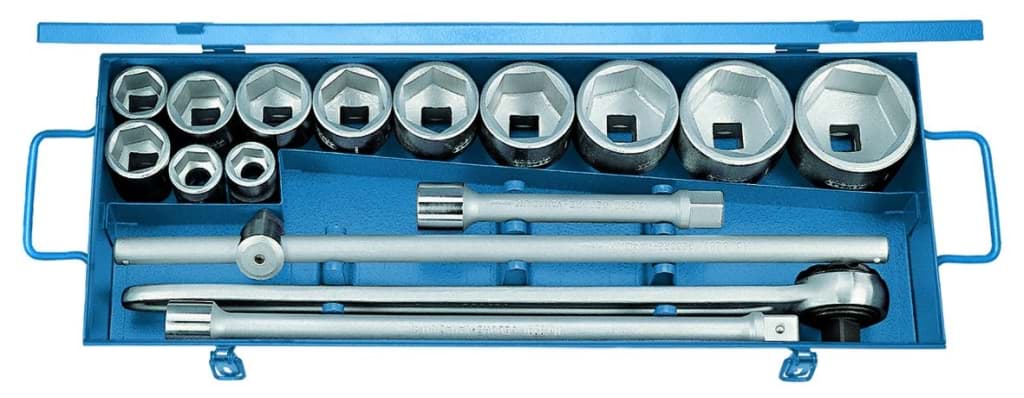 Bild für Kategorie Gedore - Steckschlüssel-Satz 3/4'' 16-tlg 6-kant 22-60 mm - Ratschenkasten - Nusskasten (VPE=1 Stück)