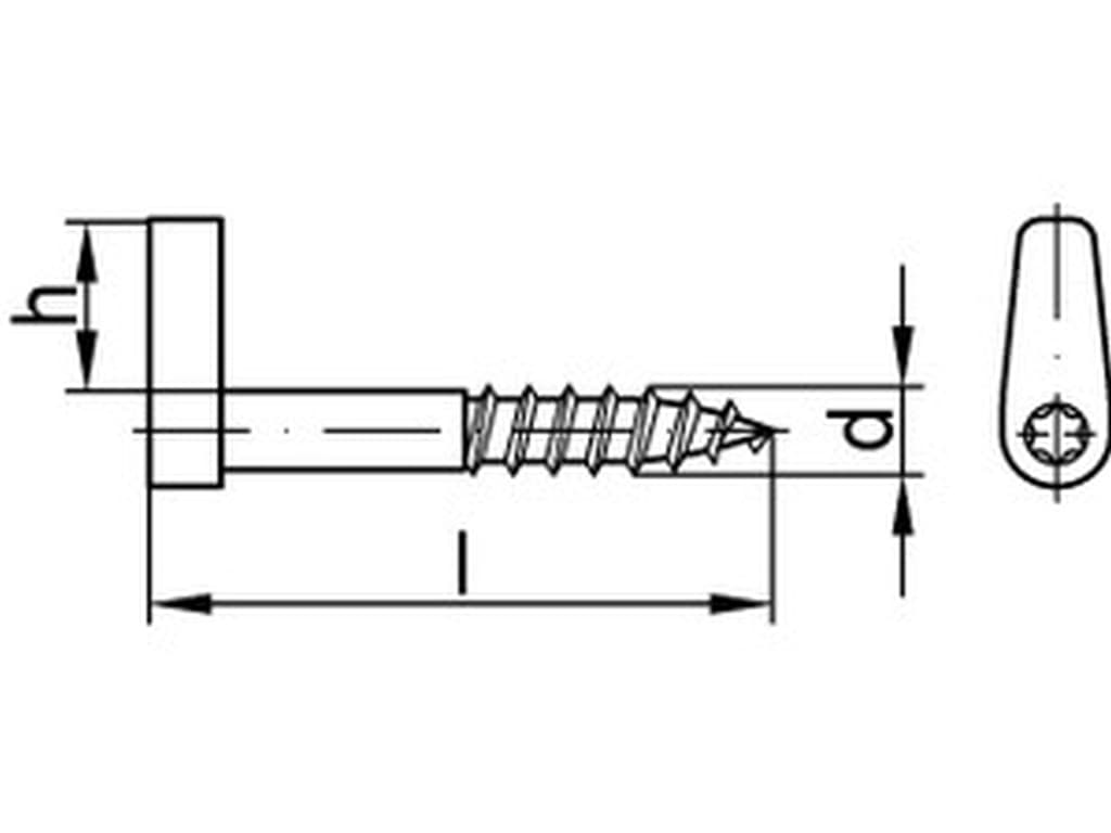 Bild von ART 88143 Winkelschraubhaken Art.10 St. 5,2 x 50 galv. verzinkt gal Zn VE=S