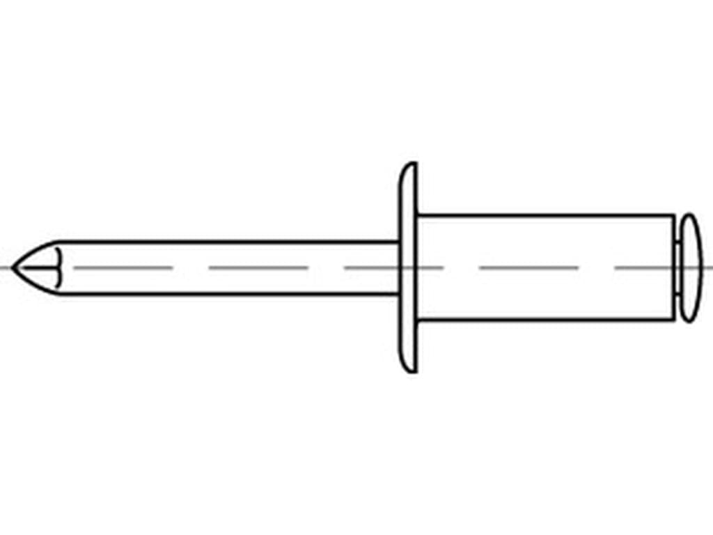 Bild von (88406) - Blindniete FLAKO - 4 x 10 - Kupfer/Stahl - VE=500
