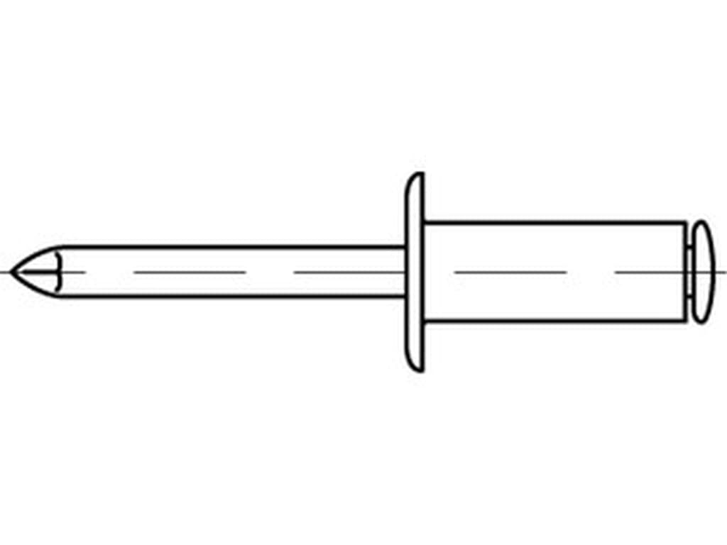 Bild von (88417) - Blindniete 4 x 12 Alu Lack. Schwarz- Alu/Stahl - lackiert - VE=500