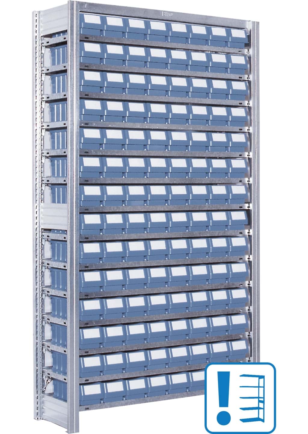 Bild von (RK-Serie) C-Teile-Regale-BITO-Anbaufeld (Höhe: 1850mm - Breite: 1058mm - Tiefe: 324mm) - inkl. Behälter