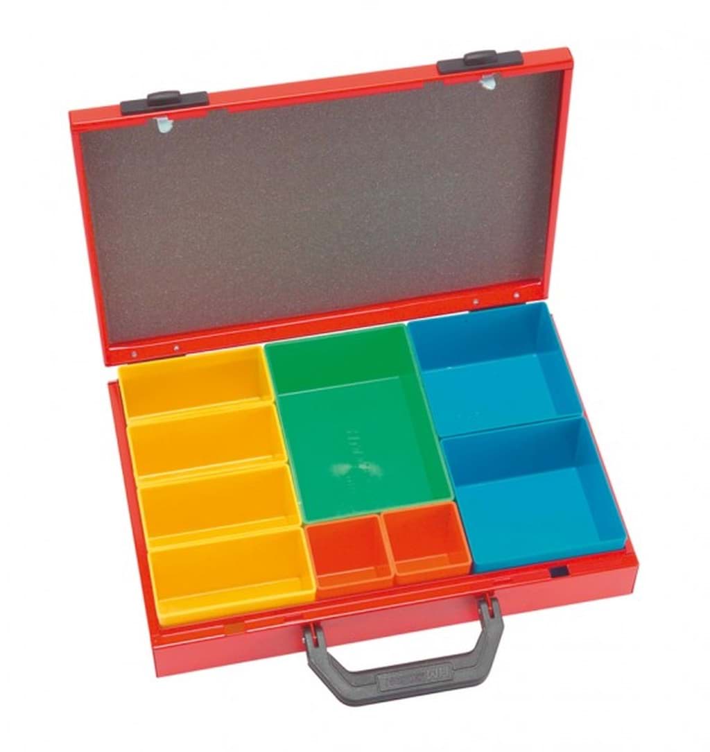 Bild von Sortimentskoffer mit 9 Boxen - 340x235x68 mm, Stahlblech