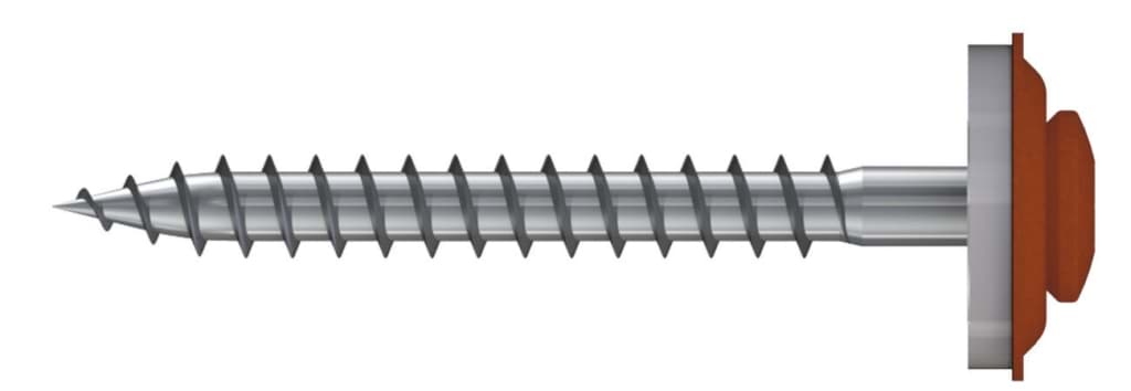 Bild von Spenglerschrauben Linsensenkkopf (4,5x25) TX20 (15 mm Dichtscheibe) Edelstahl A2, kopflackiert RAL 8004 Kupferbraun, VE 200