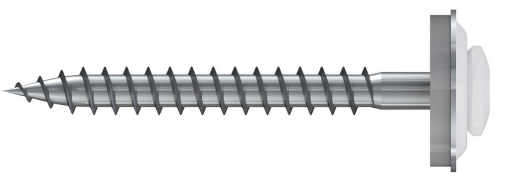 Bild von Spenglerschrauben Linsensenkkopf (4,5x25) TX20 (15 mm Dichtscheibe) Edelstahl A2, kopflackiert RAL 9010 Reinweiß, VE 200