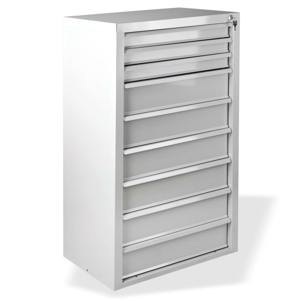 Bild von Schubladenschrank ''MAMMUT'' 9 SL / Maße:BxTxH = 70cm x 43,5cm x 120cm / RAL 7035