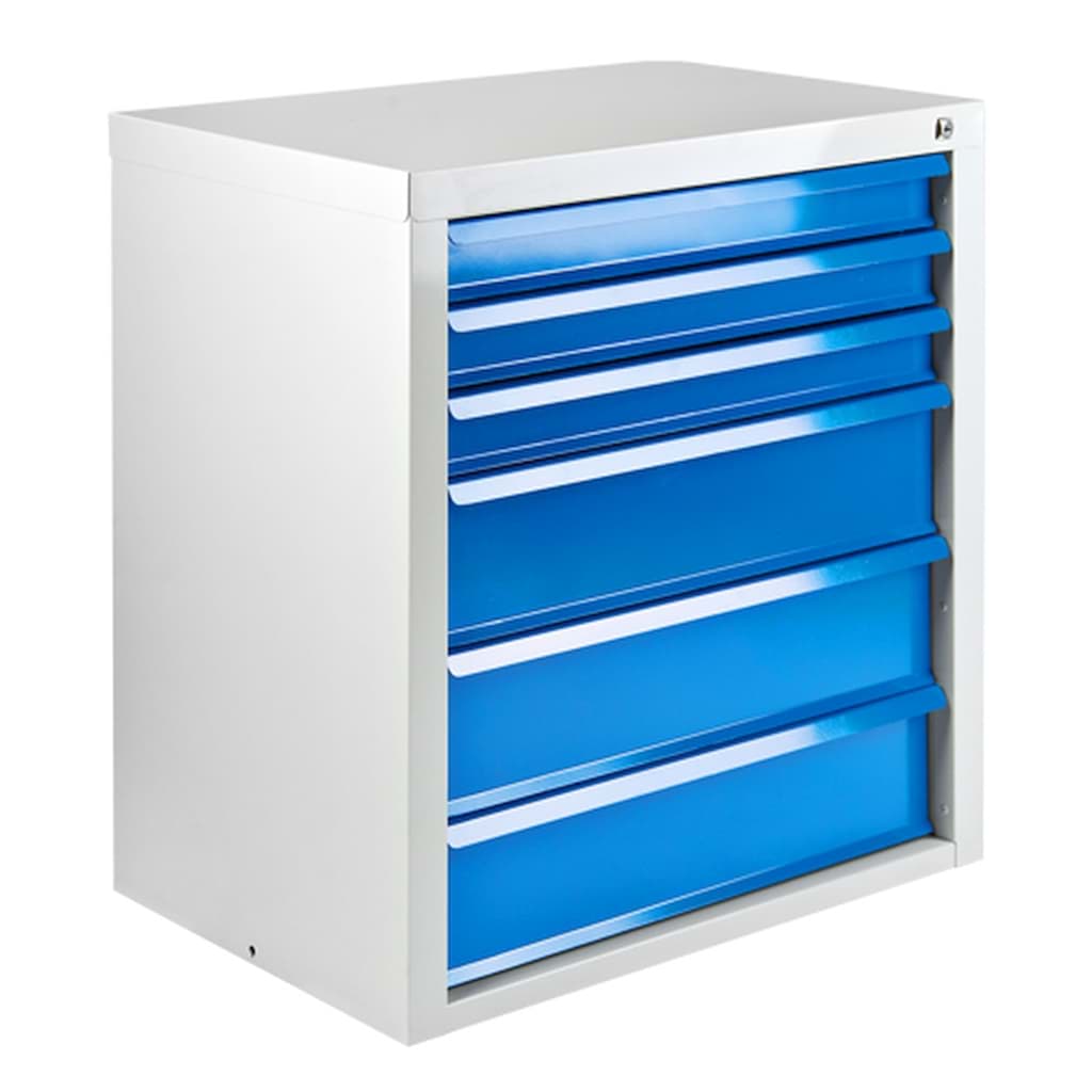 Bild von Schubladenschrank ''MAMMUT'' 6 SL / Maße:BxTxH = 70cm x 43,5cm x 75cm / RAL 7035 - 5012