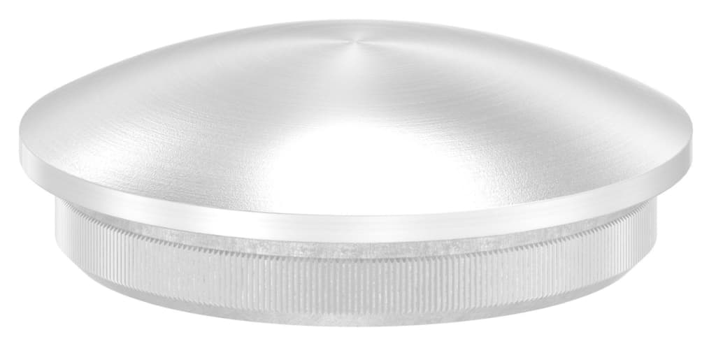 Bild von Rohrabschlussstopfen, für Rohr 33,7x2,0mm, leicht gewölbt, zum Einschlagen, mit Rändelung, dünne Ausführung, V2A