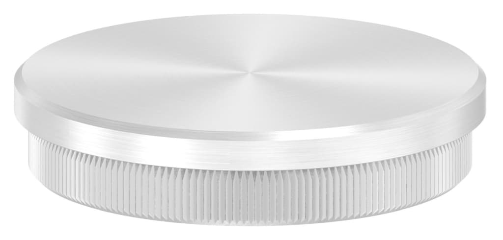 Bild von Rohrabschlussstopfen, für Rohr 21,3x2,0mm, flach, zum Einschlagen, mit Rändelung, V2A